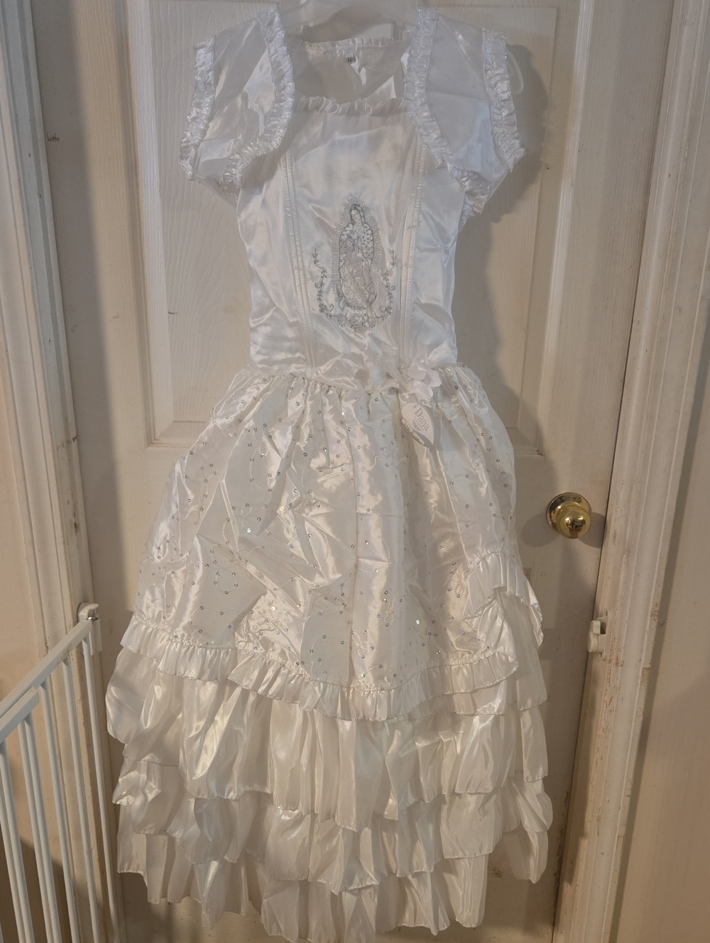 Dana White Communion Dress With Shawl